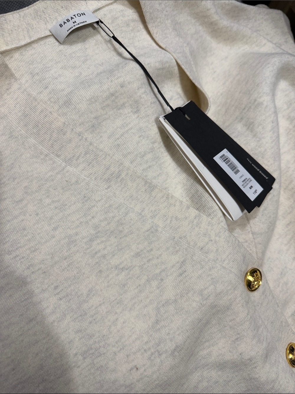 BABATON Aritzia Tribeca Heather Birch Cardigan NWT Size M - Picture 3 of 3